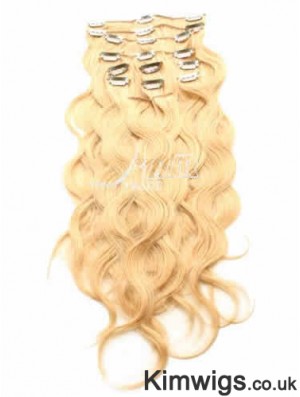 Ideal Blonde Curly Remy Human Hair Clip In Hair Extensions