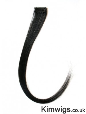 Exquisite Black Straight Remy Human Hair Clip In Hair Extensions