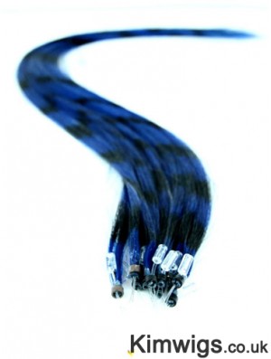 Durable Black Straight Micro Loop Ring Hair Extensions