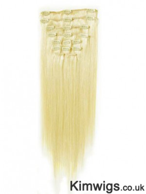 Perfect Blonde Straight Remy Human Hair Clip In Hair Extensions