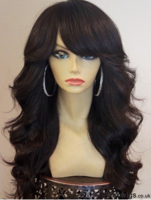 African American Lace Front Wigs With Bangs Lace Front Brown Color