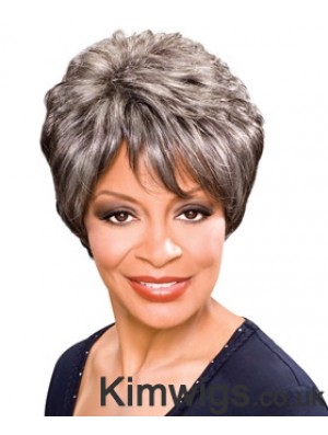 Synthetic Best Short Wavy Grey Wigs