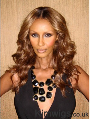 Long Wavy Lace Front Brown 18 inch Affordable Iman Wigs