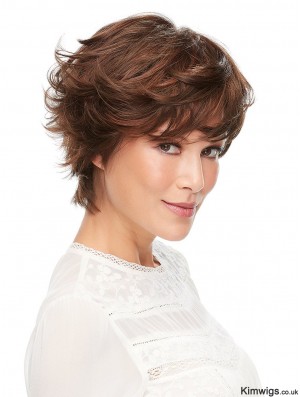 100% Hand-tied Auburn 6 inch Short Layered High Class Wigs