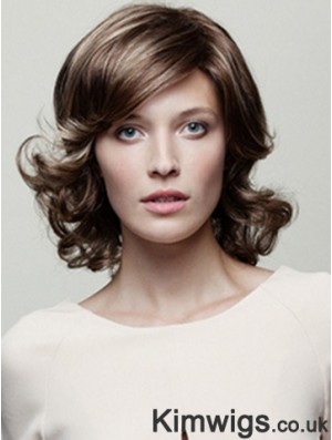 Classic Brown Wavy Chin Length 10 inch Top Medium Wigs