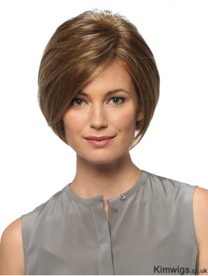 Straight Chin Length Blonde 8 inch Lace Front Modern Bob Wigs