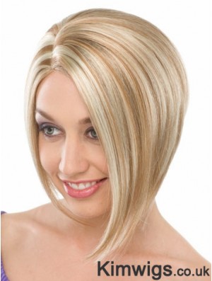 Capless Chin Length Straight Blonde Fashionable Bob Wigs