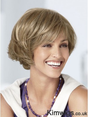 Capless Short Wavy Blonde Great Bob Wigs