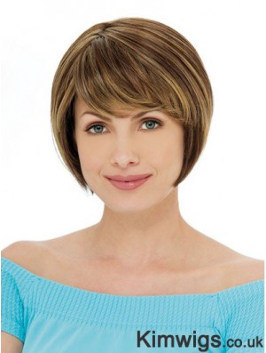 Capless Short Straight Auburn Ideal Bob Wigs