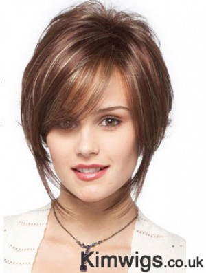 Bobs Wavy Brown Capless Designed Short Wigs