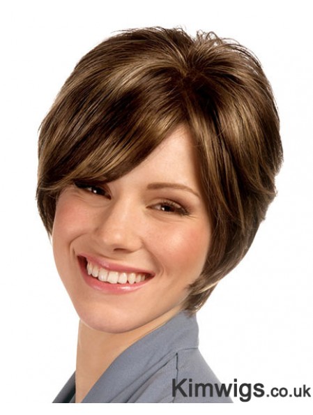 Short Straight Capless Brown Great Bob Wigs