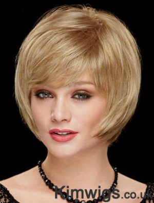 Chin Length Bobs 8 inch Straight Blonde Medium Wigs