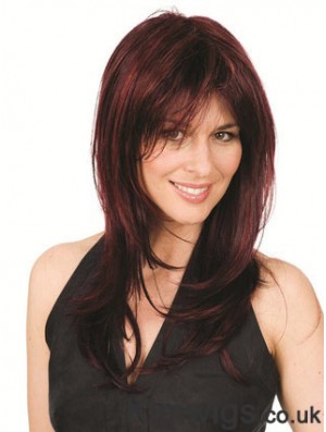 Discount Auburn Straight With Bangs Capless Long Wigs