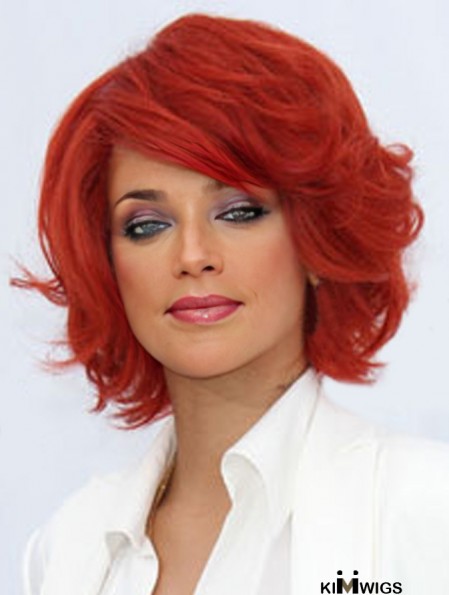 High Quality Chin Length Red Wavy Capless Rihanna Wigs