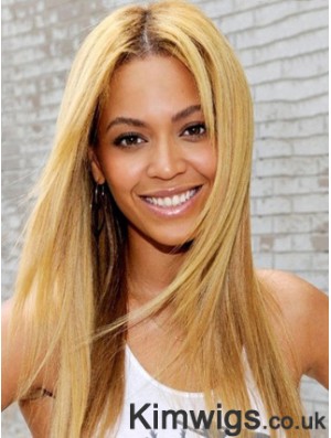 Blonde Long Straight Without Bangs Lace Front 20 inch Beyonce Wigs