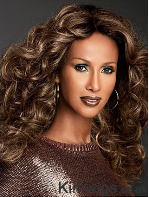 Long Curly Lace Front Brown 22 inch Fashionable Iman Wigs