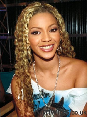 Blonde Long Curly Without Bangs Lace Front 24 inch Beyonce Wigs