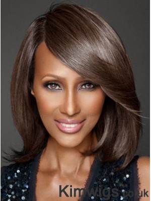 Shoulder Length Straight Lace Front Brown 12 inch Sassy Iman Wigs