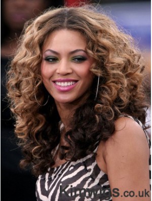 Brown Long Wavy Without Bangs Lace Front 18 inch Beyonce Wigs