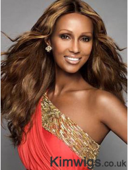 Long Wavy Lace Front Brown 22 inch Fashion Iman Wigs