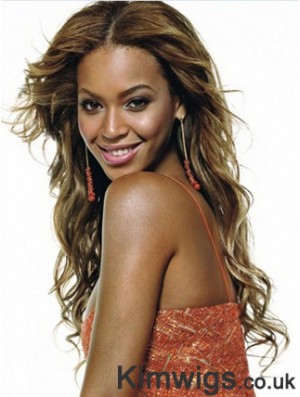 Brown Long Wavy Without Bangs Lace Front 22 inch Beyonce Wigs