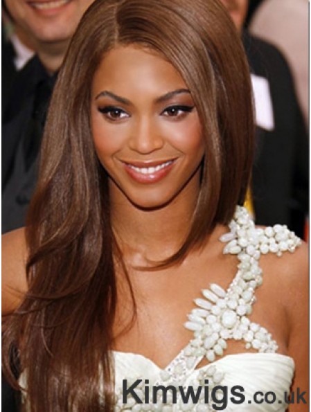 Brown Long Straight Without Bangs Lace Front 22 inch Beyonce Wigs