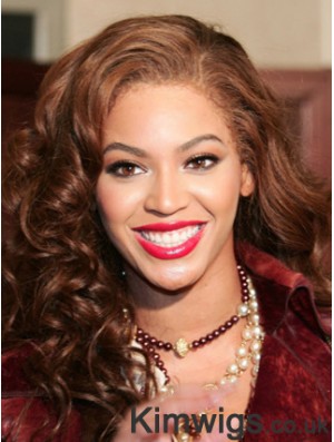 Brown Long Wavy Without Bangs Lace Front 16 inch Beyonce Wigs