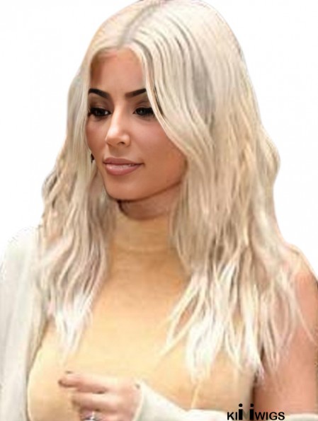 Blonde Long Lace Front 20 inch Wavy Remy Human Hair Kim Kardashian Wigs