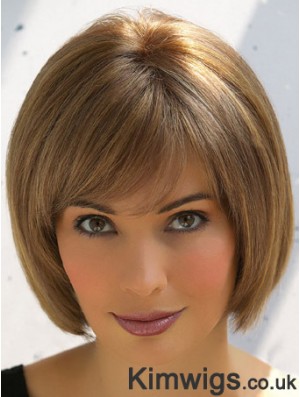 Trendy Brown Remy Human Hair Straight Hair Wigs Online