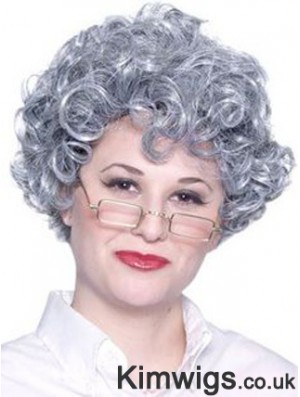 Curly Lace Front 8 inch Best Short Grey Wigs