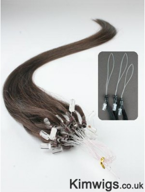 Exquisite Brown Straight Micro Loop Ring Hair Extensions