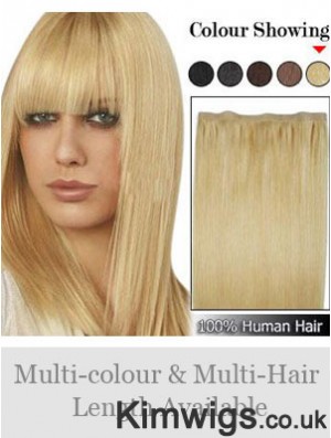 Straight Remy Human Hair Blonde Suitable Weft Extensions