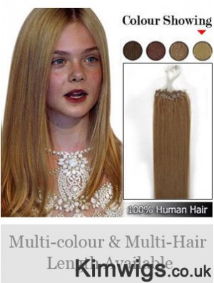 High Quality Brown Straight Micro Loop Ring Hair Extensions