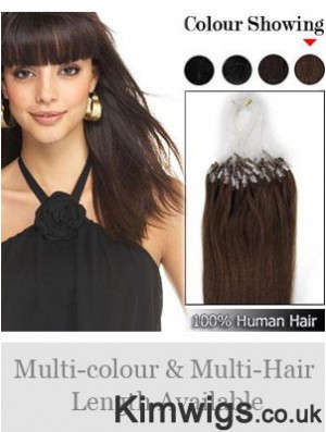 Flexibility Brown Straight Micro Loop Ring Hair Extensions