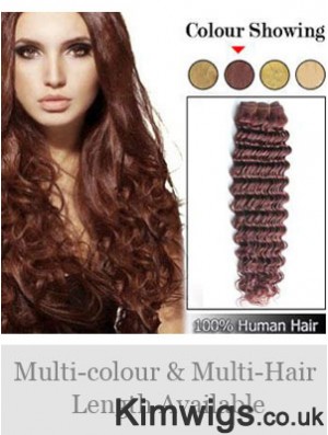 Wavy Remy Human Hair Auburn High Quality Weft Extensions