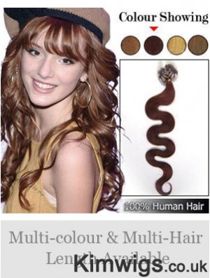 New Auburn Wavy Micro Loop Ring Hair Extensions